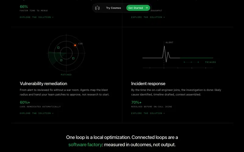 Screenshot of augmentcode.com, further down the homepage