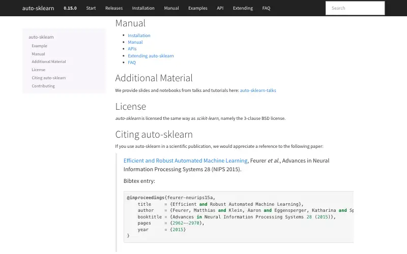 Screenshot of automl.github.io, further down the homepage