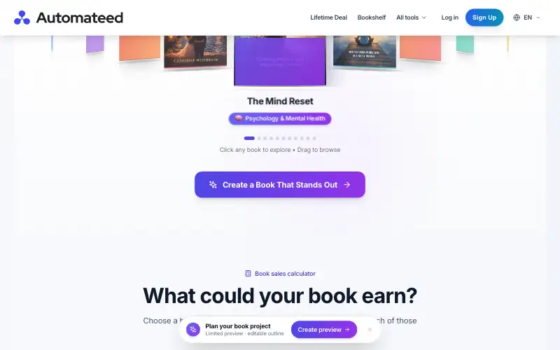Screenshot of automateed.com, further down the homepage