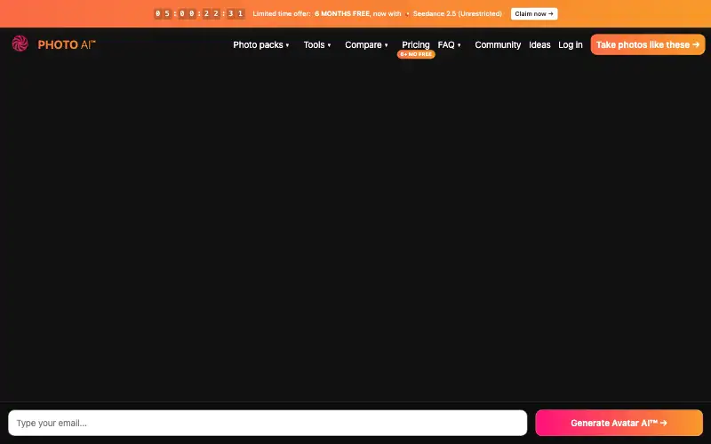 Screenshot of photoai.com, further down the homepage