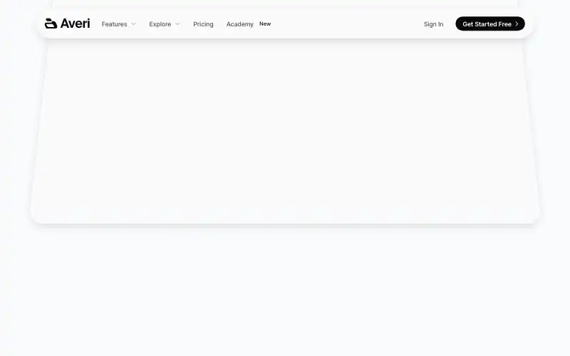 Screenshot of averi.ai, further down the homepage