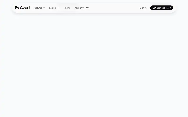 Screenshot of averi.ai, further down the homepage