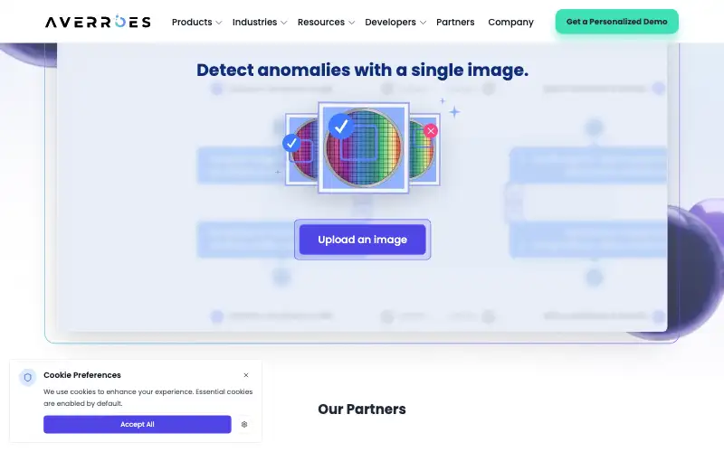 Screenshot of averroes.ai, further down the homepage