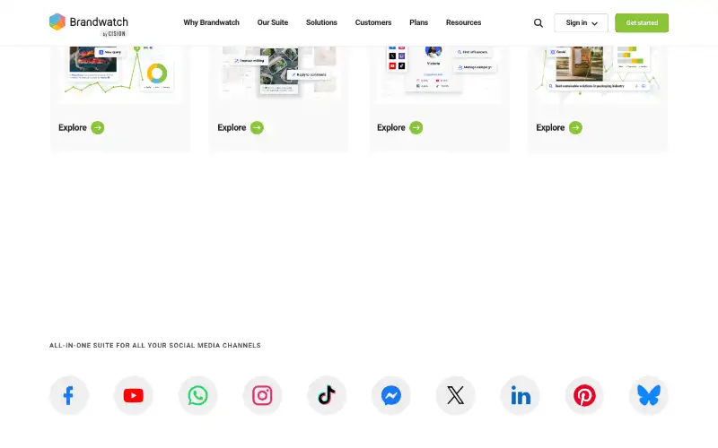 Screenshot of brandwatch.com, further down the homepage