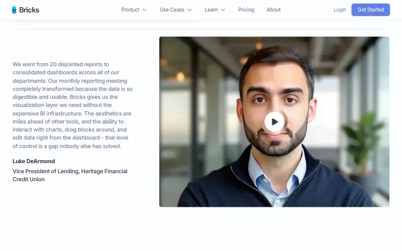 Screenshot of thebricks.com, further down the homepage