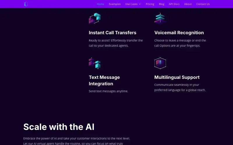 Screenshot of cald.ai, further down the homepage