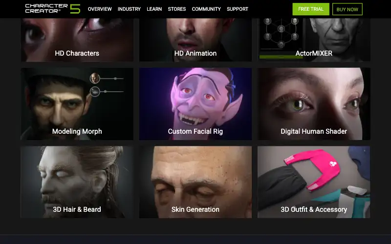 Screenshot of reallusion.com, further down the homepage