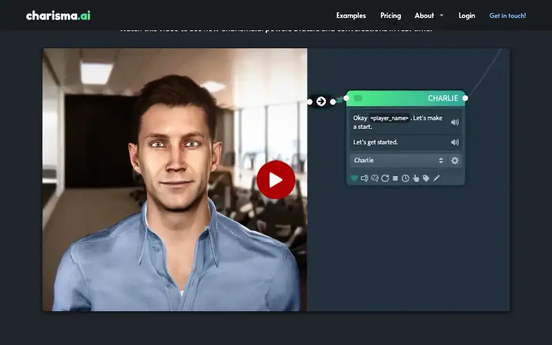Screenshot of charisma.ai, further down the homepage
