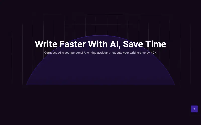Screenshot of compose.ai, further down the homepage