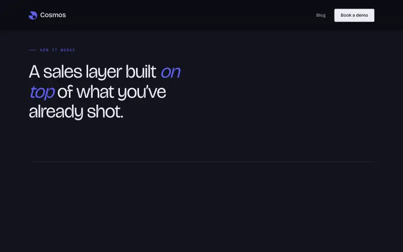 Screenshot of meetcosmos.com, further down the homepage