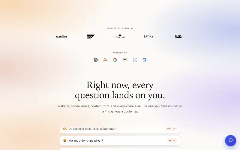Screenshot of dante-ai.com, further down the homepage