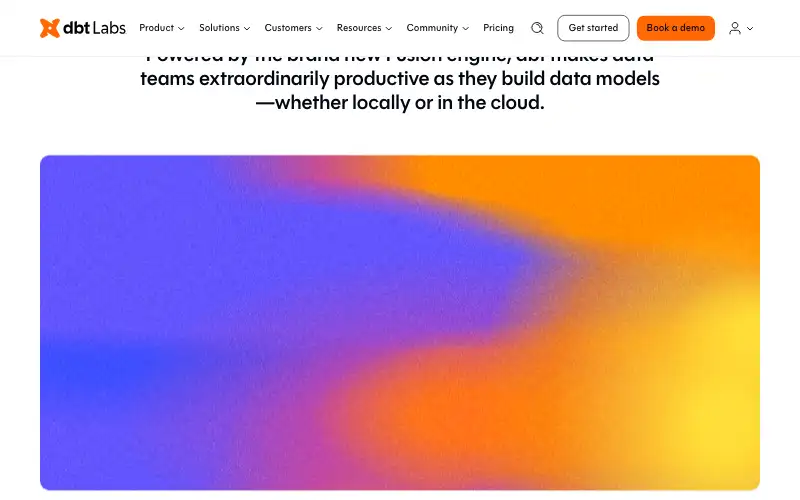 Screenshot of getdbt.com, further down the homepage