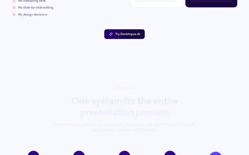 Screenshot of decktopus.com, further down the homepage