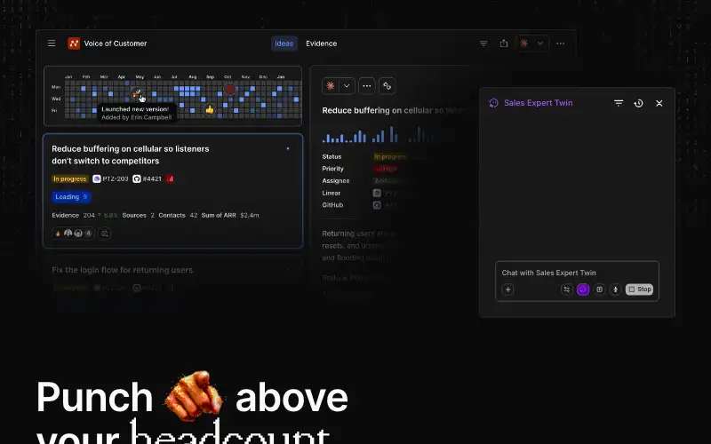 Screenshot of dovetail.com, further down the homepage
