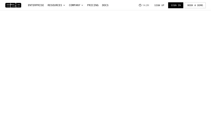 Screenshot of e2b.dev, further down the homepage