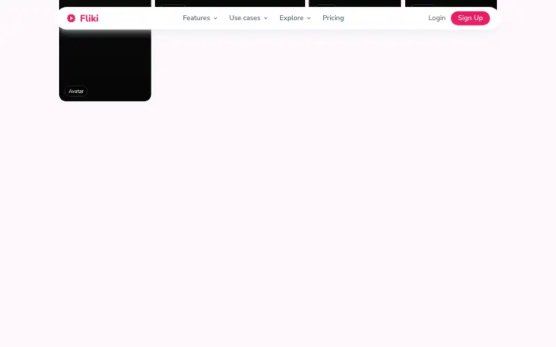 Screenshot of fliki.ai, further down the homepage