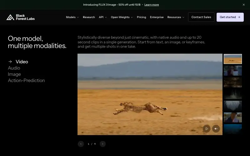 Screenshot of bfl.ai, further down the homepage