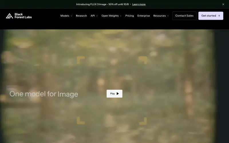 Screenshot of bfl.ai, further down the homepage