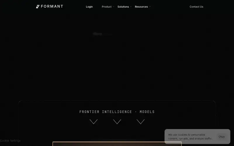 Screenshot of formant.ai, further down the homepage