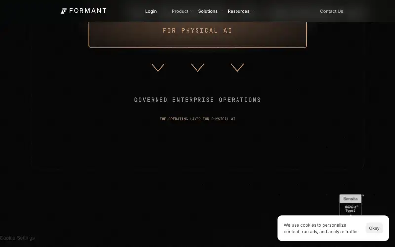 Screenshot of formant.ai, further down the homepage