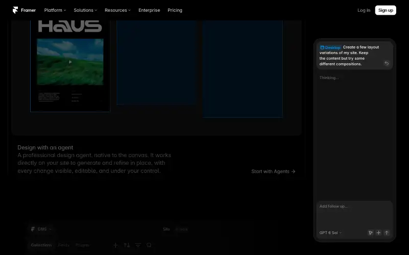 Screenshot of framer.com, further down the homepage