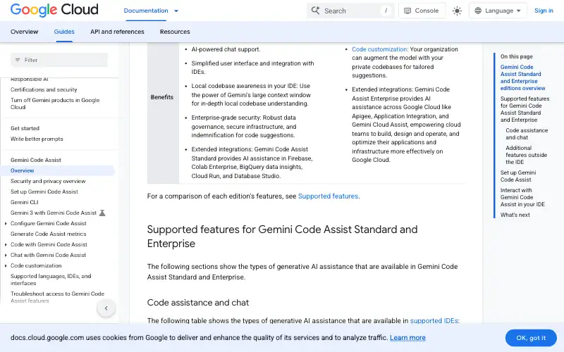 Screenshot of docs.cloud.google.com, further down the homepage