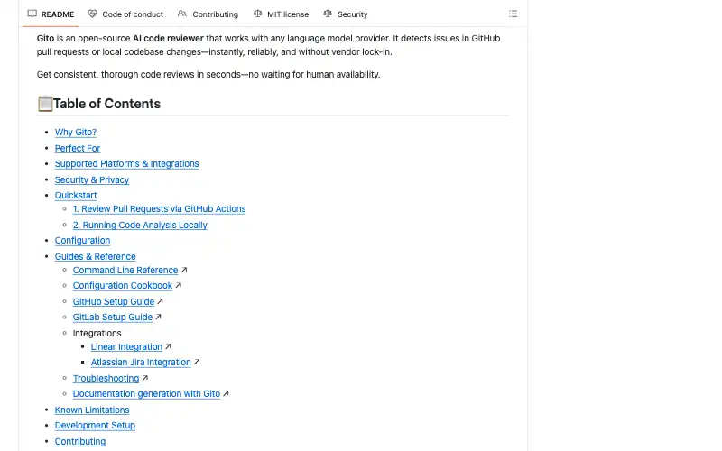Screenshot of github.com, further down the homepage