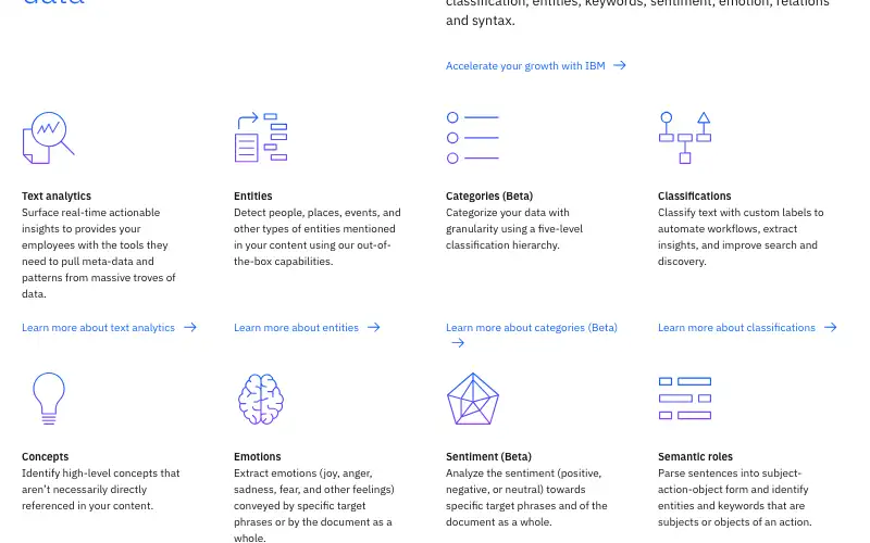 Screenshot of ibm.com, further down the homepage