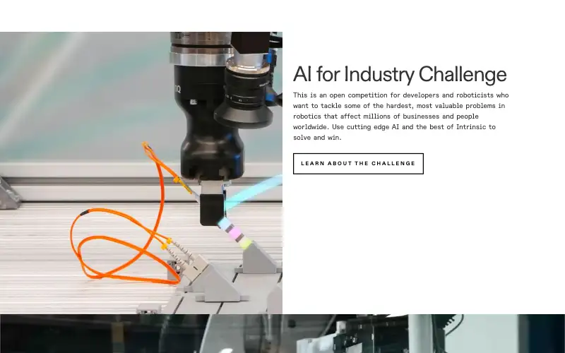 Screenshot of intrinsic.ai, further down the homepage