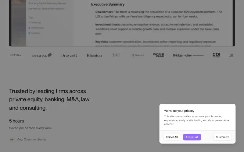 Screenshot of meetjamie.ai, further down the homepage