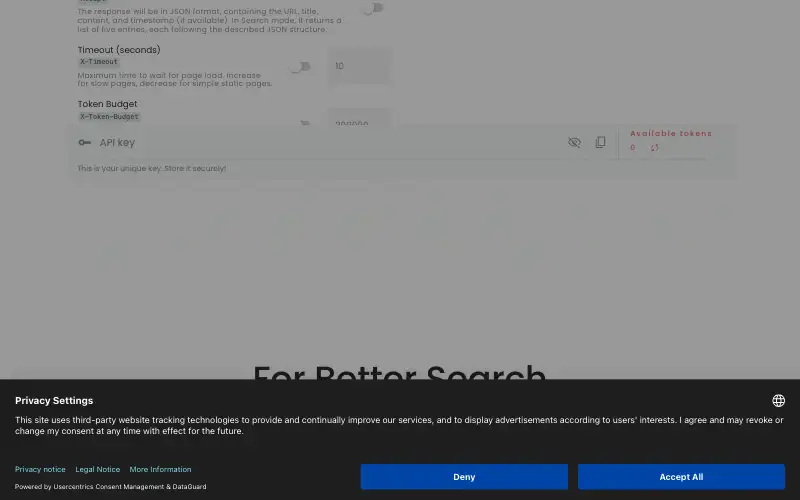 Screenshot of jina.ai, further down the homepage