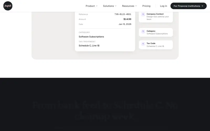 Screenshot of jupid.com, further down the homepage