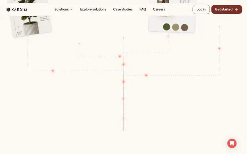 Screenshot of kaedim3d.com, further down the homepage
