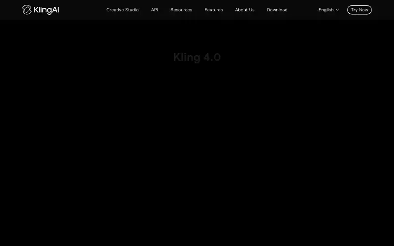Screenshot of kling.ai, further down the homepage