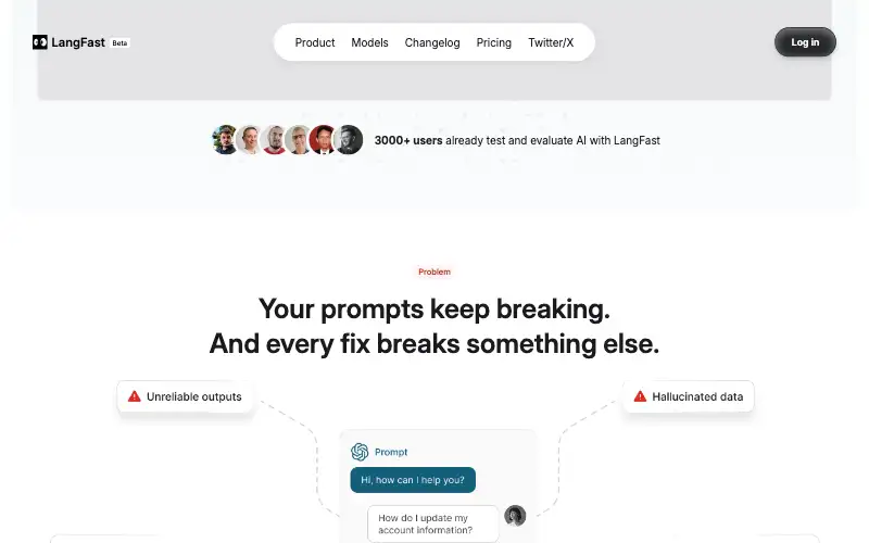 Screenshot of langfa.st, further down the homepage