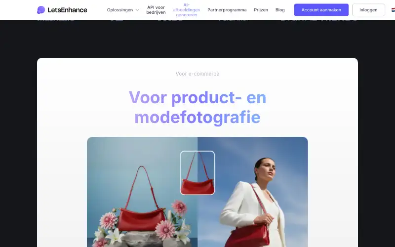 Screenshot of letsenhance.io, further down the homepage
