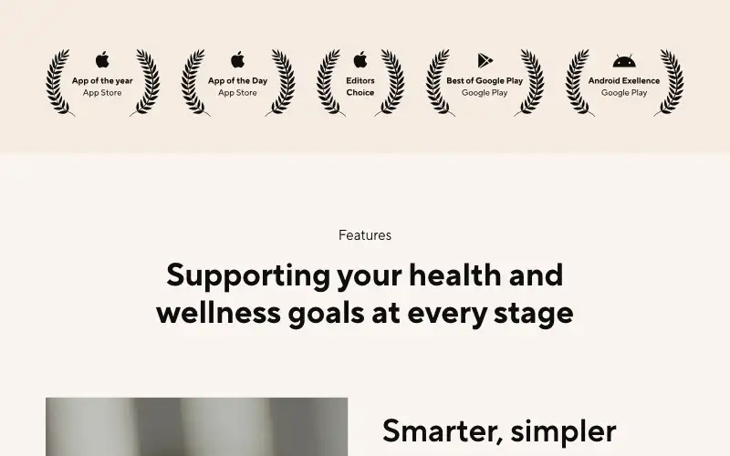 Screenshot of lifesum.com, further down the homepage