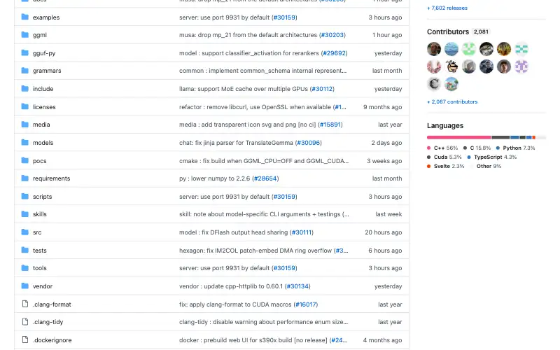 Screenshot of github.com, further down the homepage