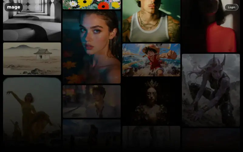 Screenshot of mage.space, further down the homepage