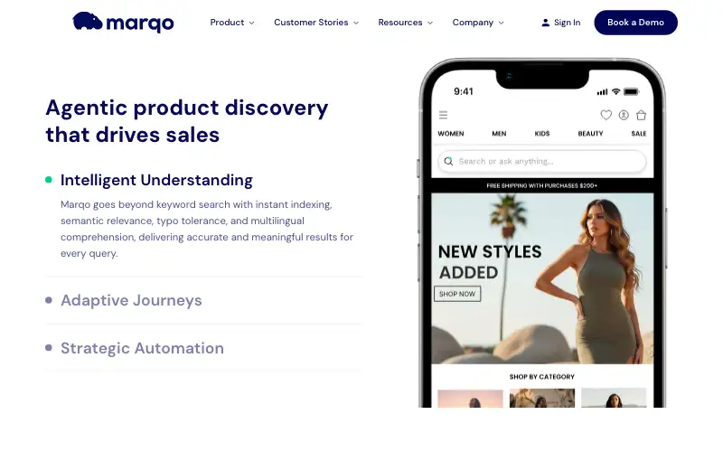 Screenshot of marqo.ai, further down the homepage