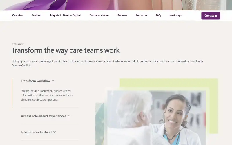 Screenshot of microsoft.com, further down the homepage
