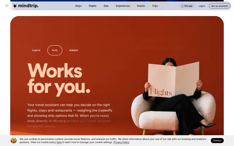 Screenshot of mindtrip.ai, further down the homepage