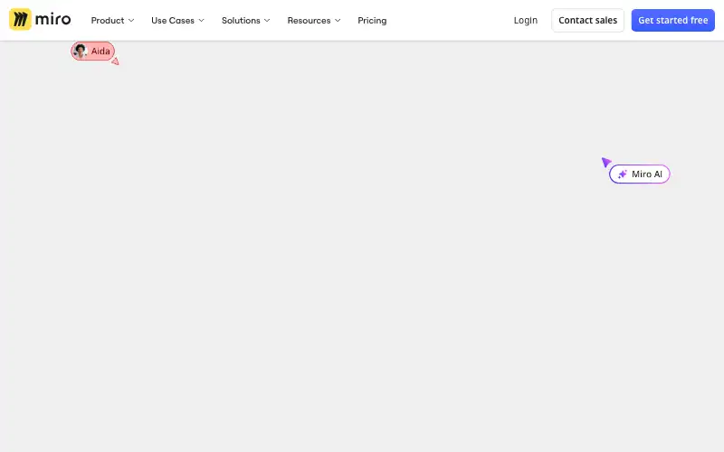 Screenshot of miro.com, further down the homepage