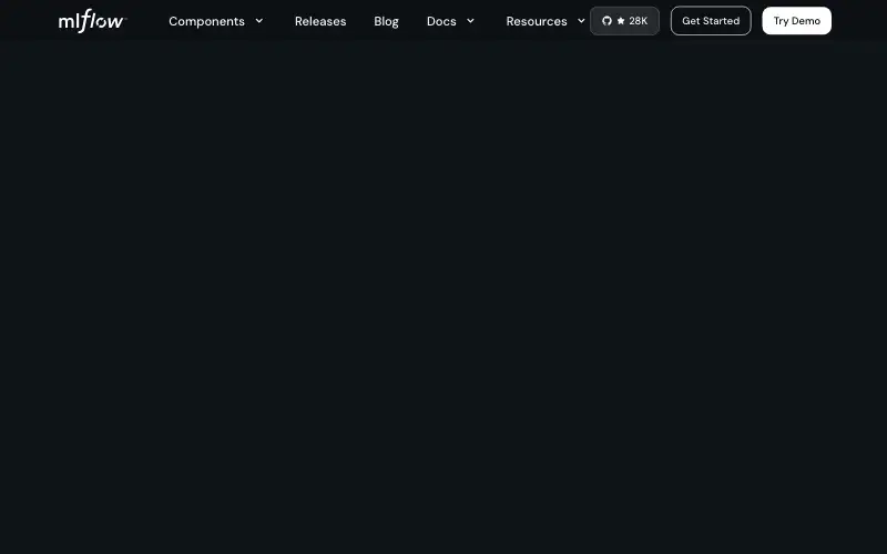 Screenshot of mlflow.org, further down the homepage