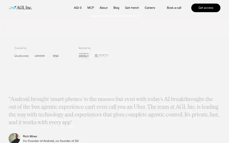 Screenshot of multion.ai, further down the homepage