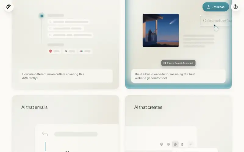 Screenshot of perplexity.ai, further down the homepage