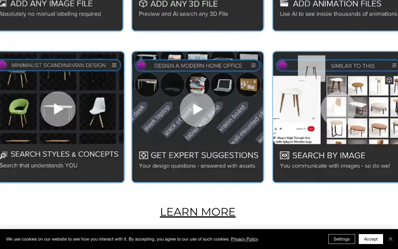 Screenshot of prometheanai.com, further down the homepage
