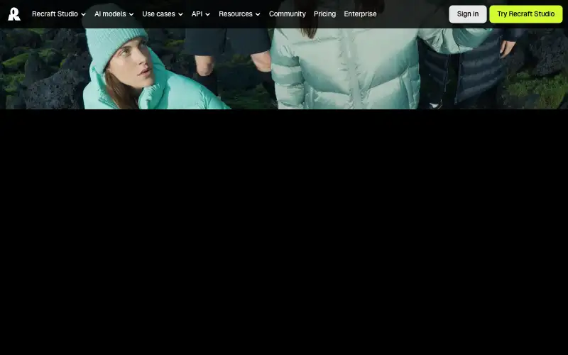 Screenshot of recraft.ai, further down the homepage
