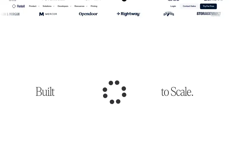 Screenshot of retellai.com, further down the homepage