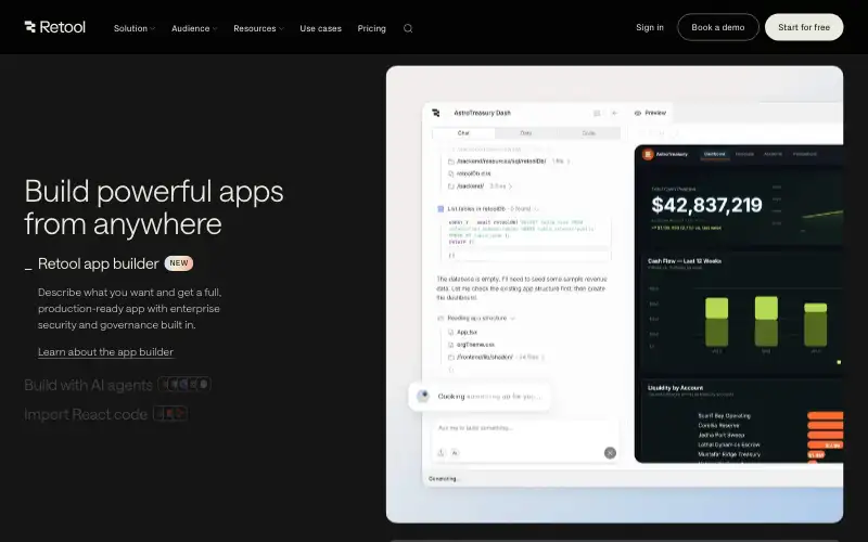 Screenshot of retool.com, further down the homepage